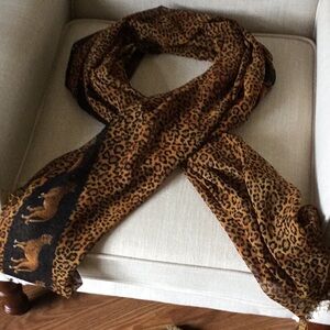 Fringed Leopard Scarf